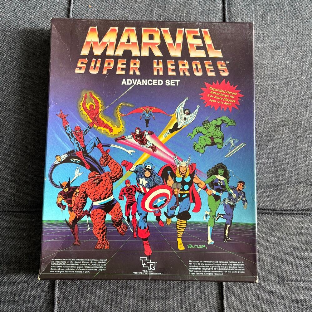 Marvel Super Heroes Advanced Set Role Playing Game Vintage COMPLETE/Unpunched